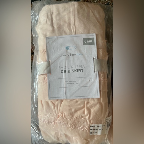 Pottery Barn Kids Sadie Ruffle Organic Cotton Crib Skirt Blush Pink Multi Tiered - Picture 4 of 5